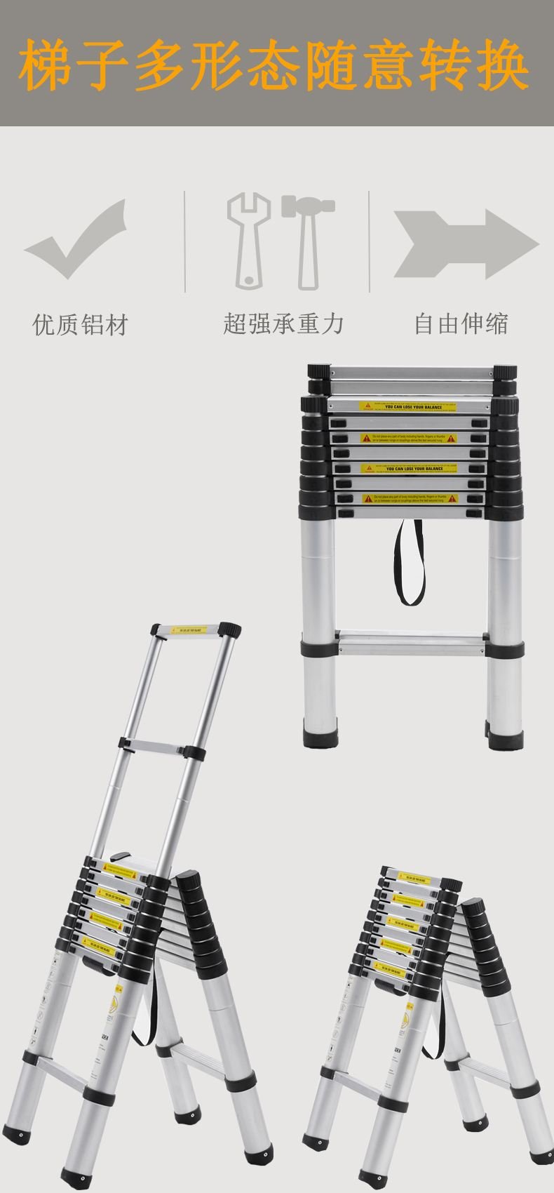 Double Telescopic Ladder detail view 6
